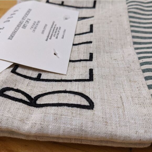 RAE DUNN Embroidered stocking set of 2 pcs New - Picture 6 of 6